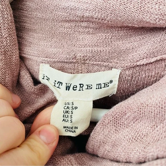 if it were me Long Sleeve Cowl Neck Top Pink Sz Small - Picture 4 of 8